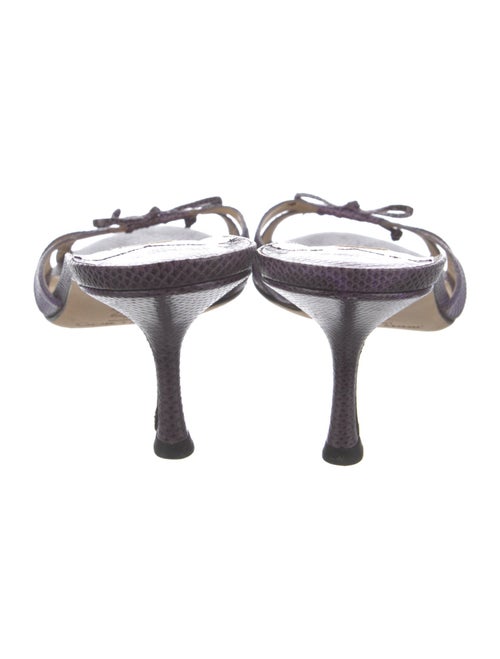 Jimmy Choo Leather Animal Print Slides