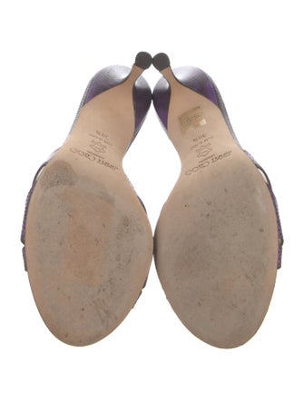 Jimmy Choo Leather Animal Print Slides