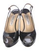 Jimmy Choo Patent Leather Animal Print Slingback Sandals