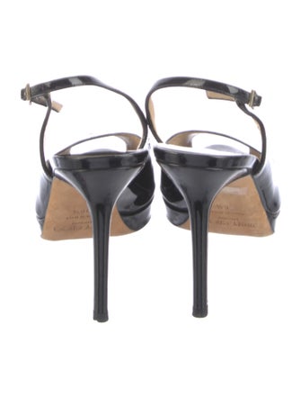 Jimmy Choo Patent Leather Animal Print Slingback Sandals