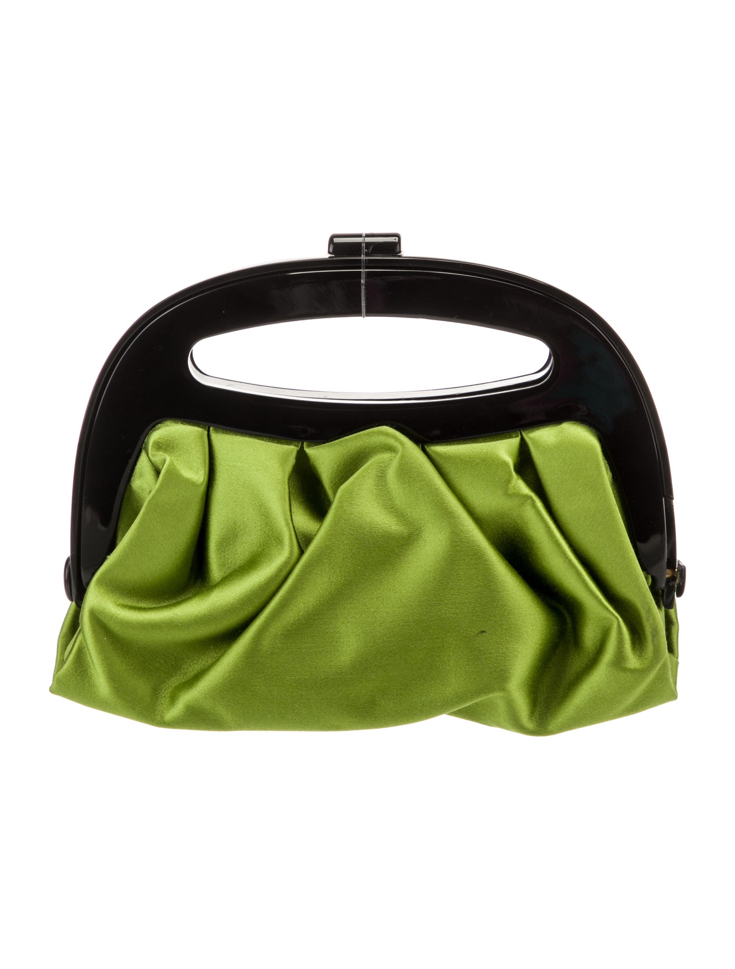 Jimmy Choo Satin Evening Bag Green Evening Bags, Handbags JIM400054
