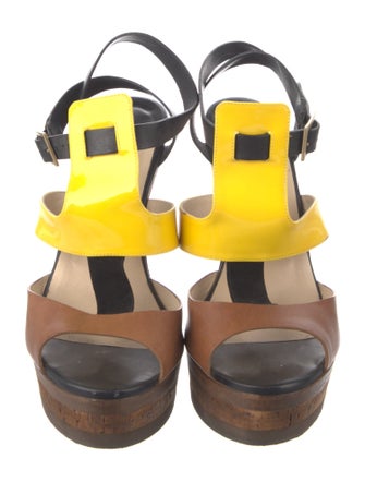 Jimmy Choo Leather Printed T-Strap Sandals