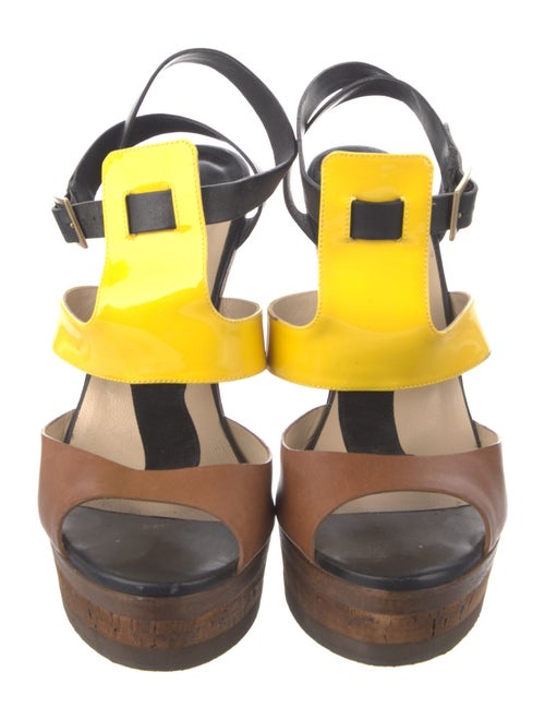 Jimmy Choo Leather Printed T-Strap Sandals