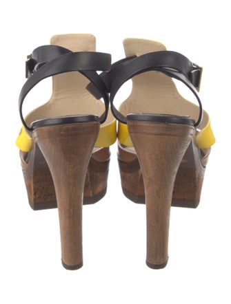 Jimmy Choo Leather Printed T-Strap Sandals