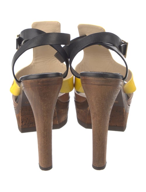 Jimmy Choo Leather Printed T-Strap Sandals