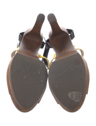 Jimmy Choo Leather Printed T-Strap Sandals