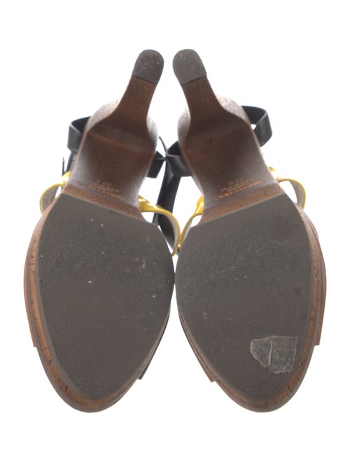 Jimmy Choo Leather Printed T-Strap Sandals