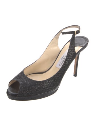 Jimmy Choo Glitter Accents Slingback Pumps