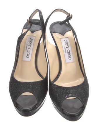 Jimmy Choo Glitter Accents Slingback Pumps
