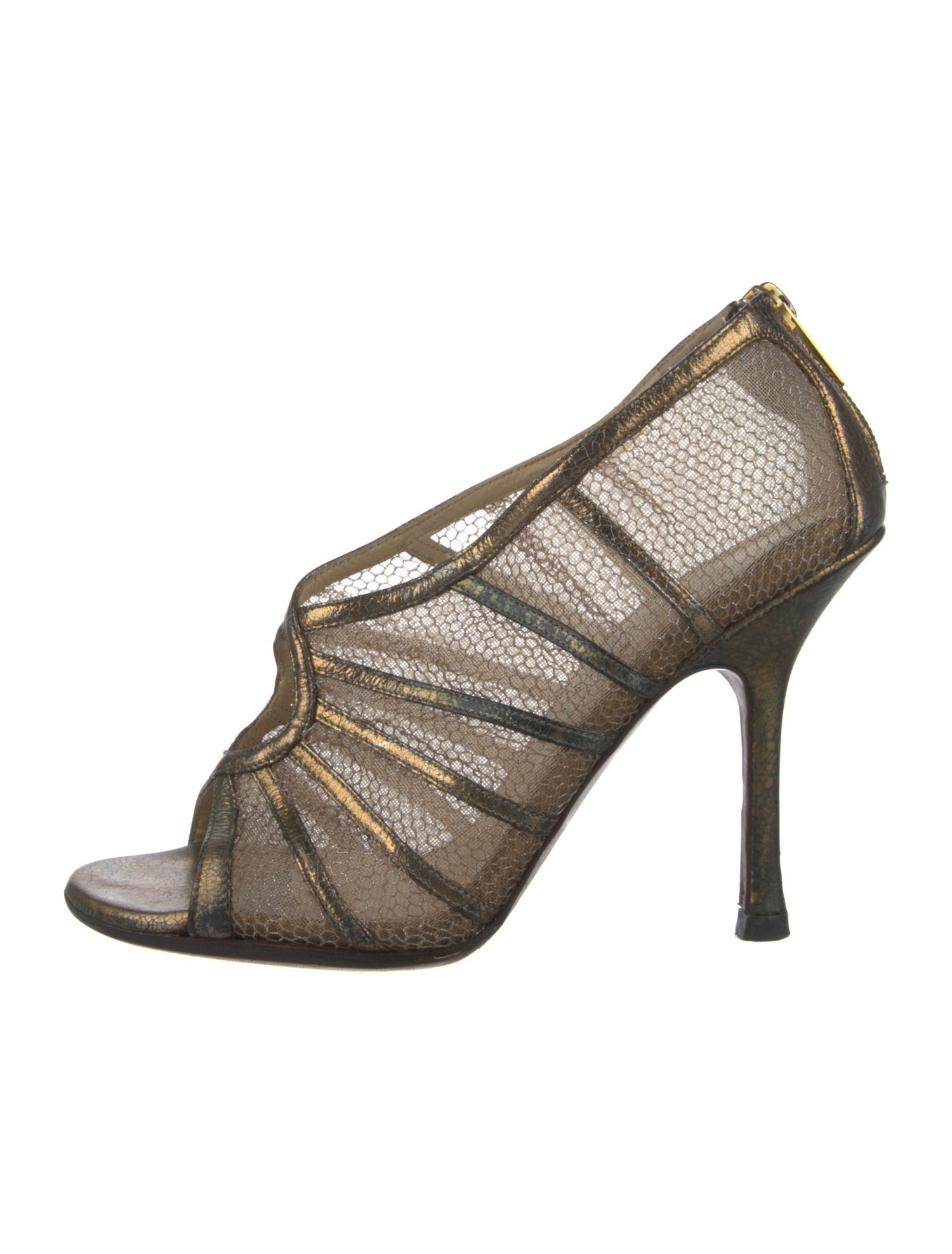 Jimmy Choo Nylon Mesh Accents Slingback Sandals