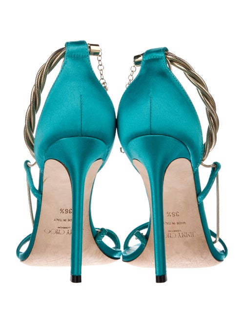 Jimmy Choo Satin Chain-Link Accents Sandals