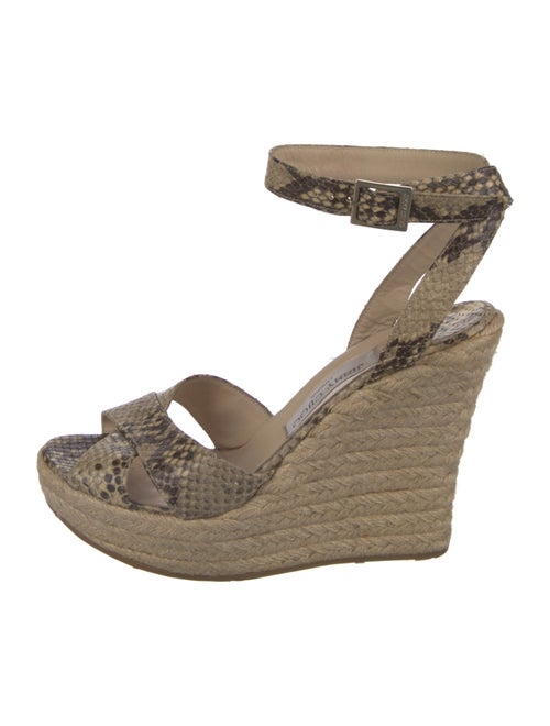 Jimmy Choo Embossed Leather Animal Print Espadrilles