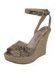 Jimmy Choo Embossed Leather Animal Print Espadrilles
