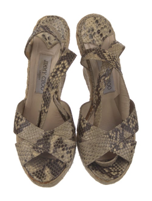 Jimmy Choo Embossed Leather Animal Print Espadrilles