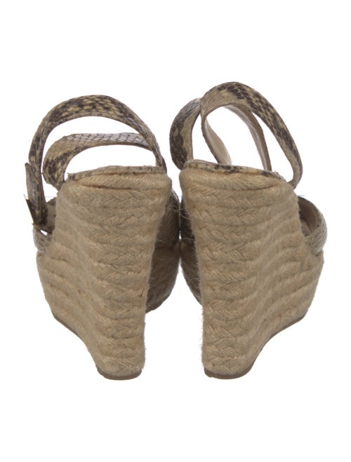 Jimmy Choo Embossed Leather Animal Print Espadrilles