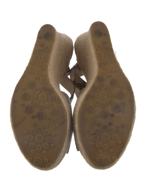 Jimmy Choo Embossed Leather Animal Print Espadrilles