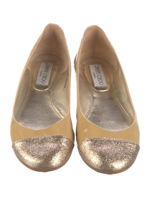 Jimmy Choo Patent Leather Animal Print Ballet Flats