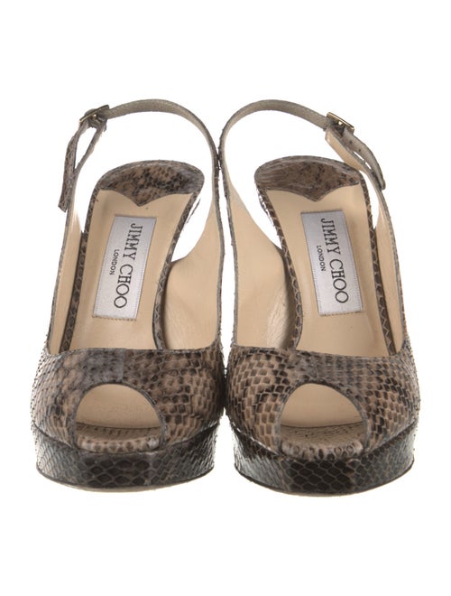 Jimmy Choo Python Animal Print Slingback Sandals