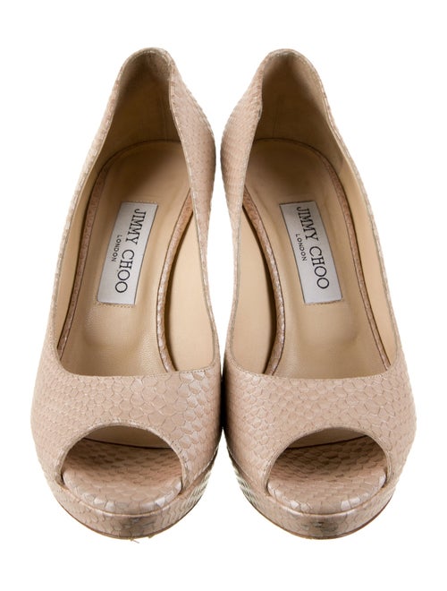 Jimmy Choo Embossed Leather Animal Print Pumps