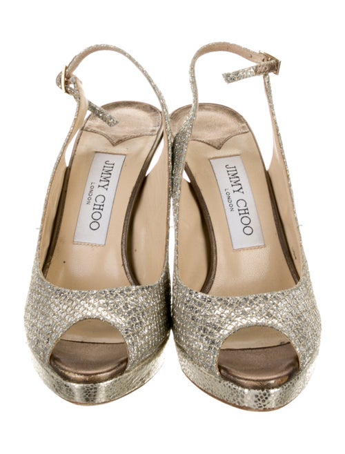 Jimmy Choo Glitter Animal Print Slingback Sandals