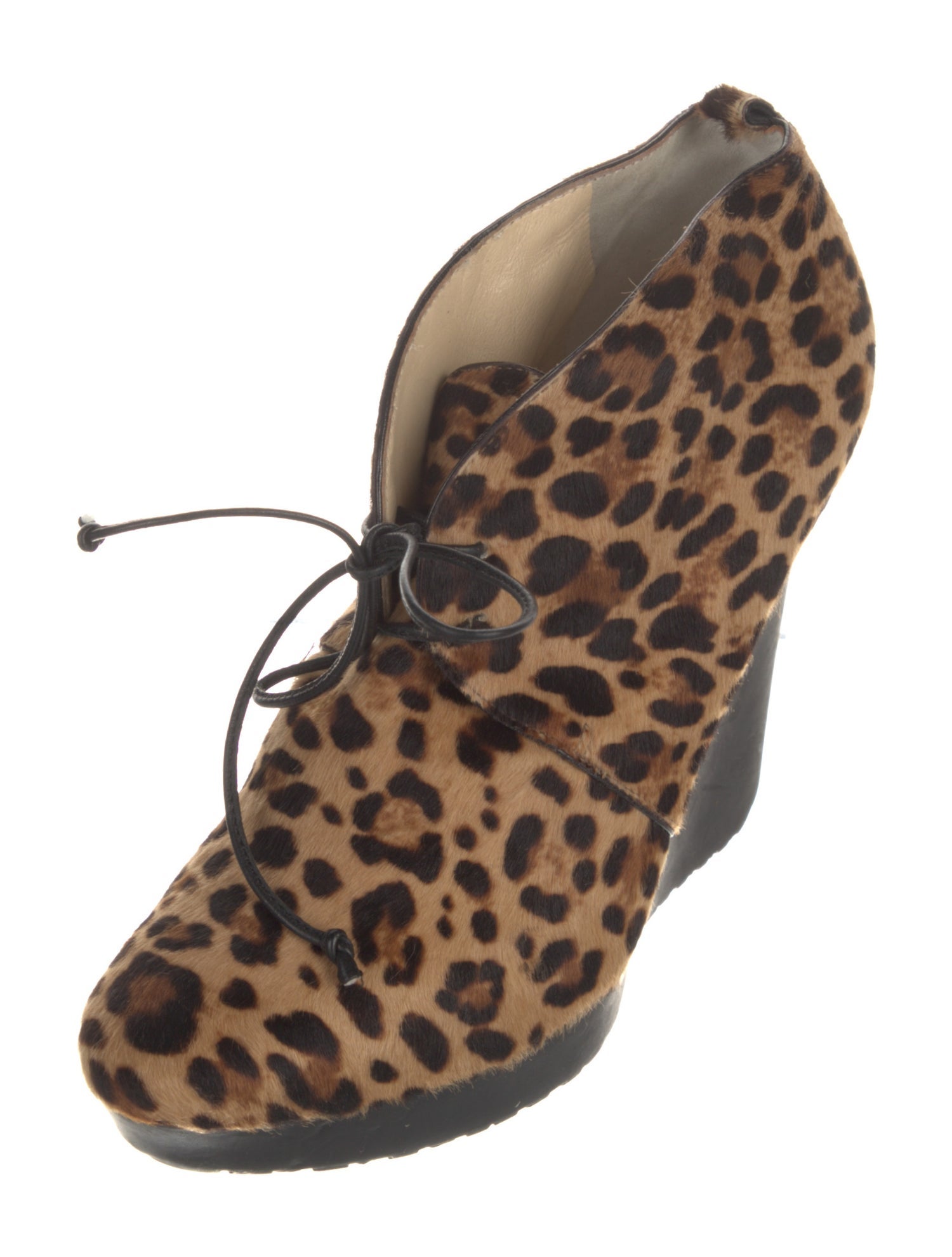 Jimmy Choo Ponyhair Animal Print Lace-Up Boots