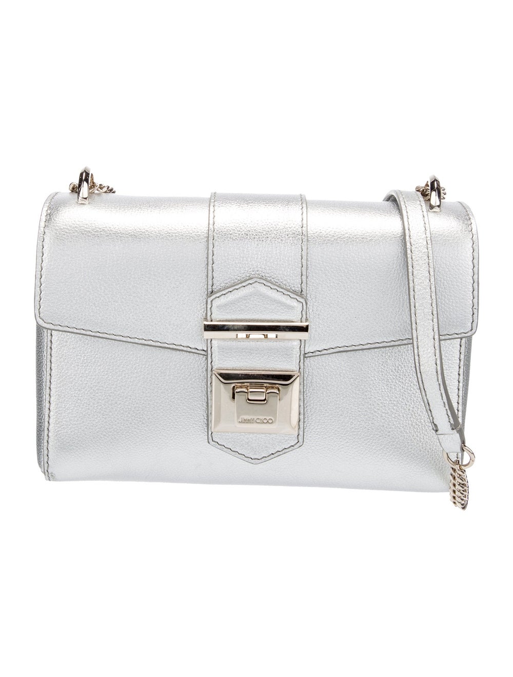 Jimmy Choo Leather Clutch Silver Crossbody Bags, Handbags JIM419646