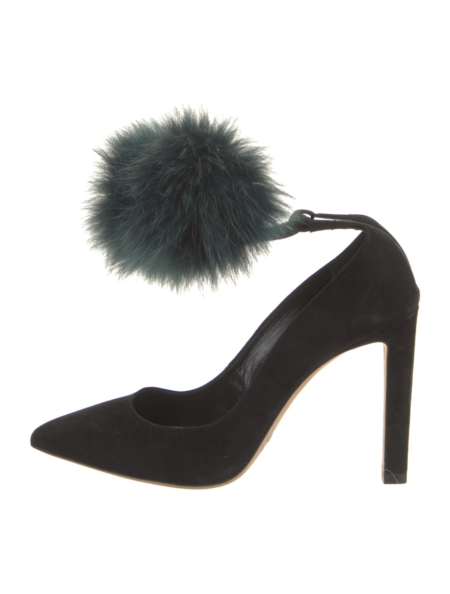 Jimmy Choo Suede Pom-Pom Embellishments Slingback Pumps