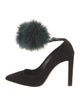 Jimmy Choo Suede Pom-Pom Embellishments Slingback Pumps