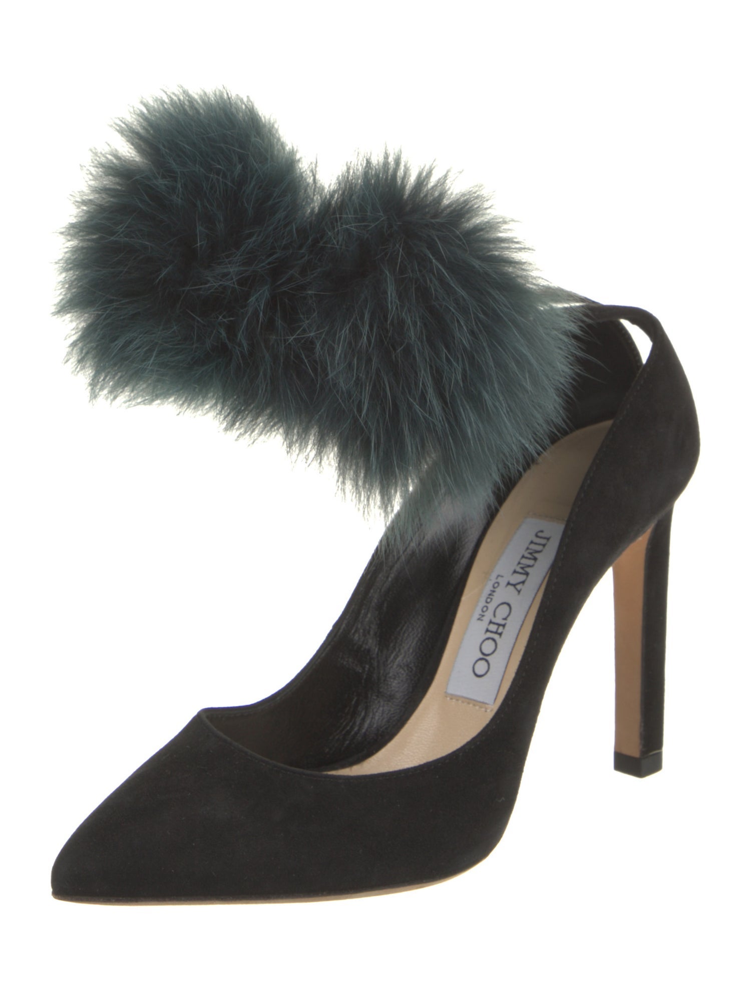 Jimmy Choo Suede Pom-Pom Embellishments Slingback Pumps