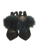 Jimmy Choo Suede Pom-Pom Embellishments Slingback Pumps