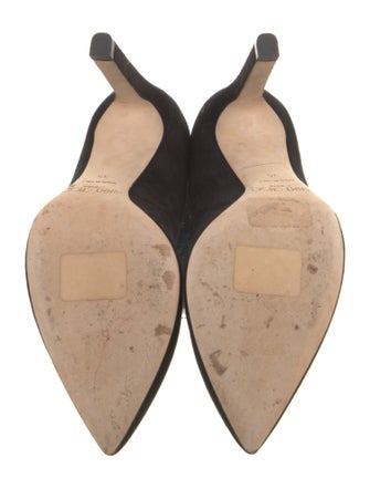 Jimmy Choo Suede Pom-Pom Embellishments Slingback Pumps