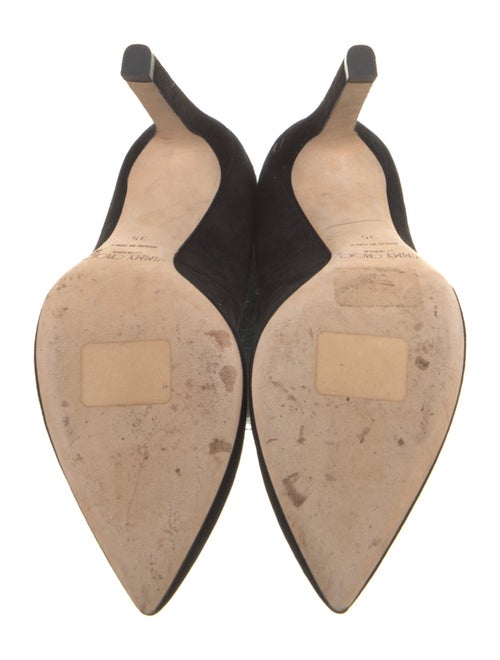 Jimmy Choo Suede Pom-Pom Embellishments Slingback Pumps