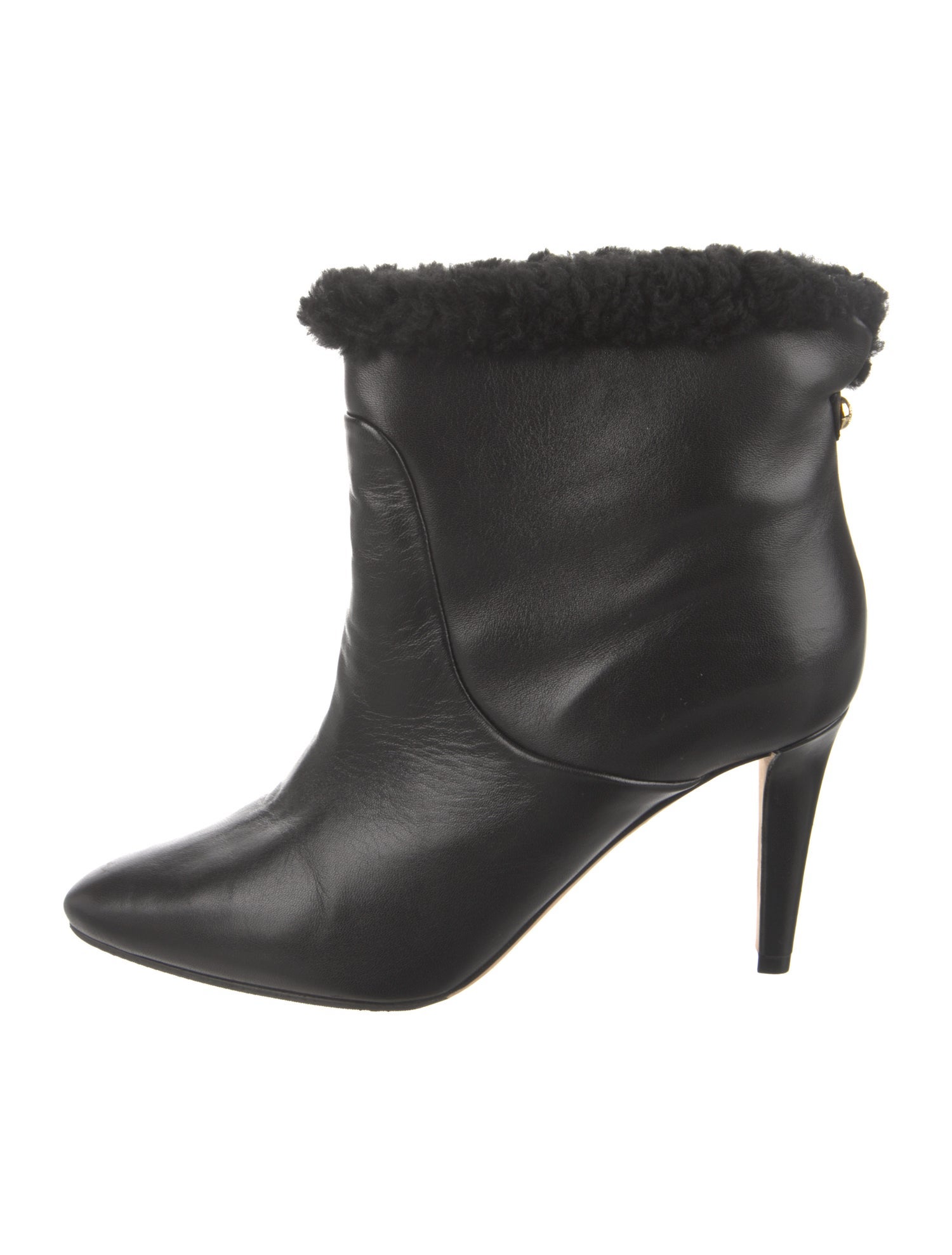 Jimmy Choo Leather Fur Trim Boots