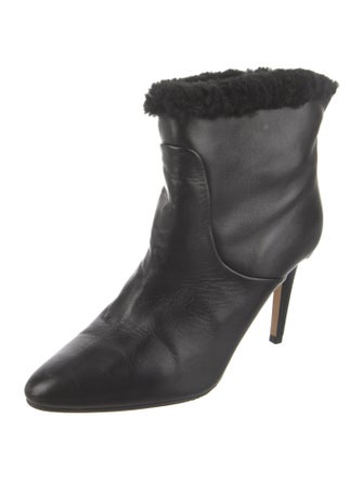 Jimmy Choo Leather Fur Trim Boots