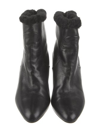 Jimmy Choo Leather Fur Trim Boots