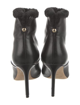 Jimmy Choo Leather Fur Trim Boots