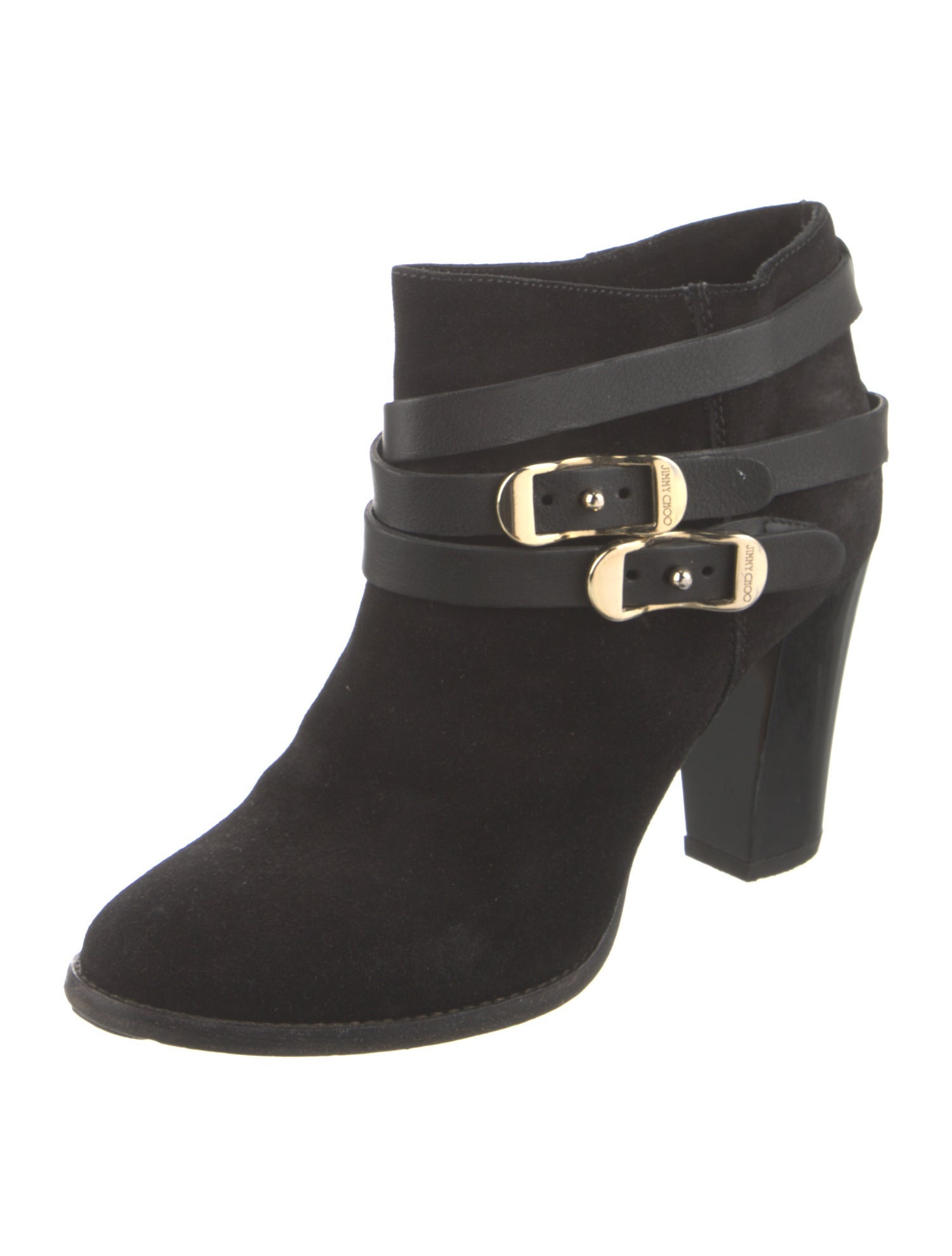 Jimmy Choo Suede Leather Trim Embellishment Boots
