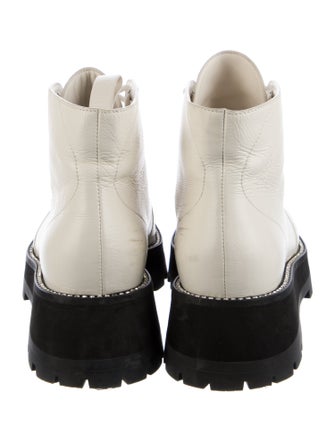 Jimmy Choo Leather Crystal Embellishments Combat Boots