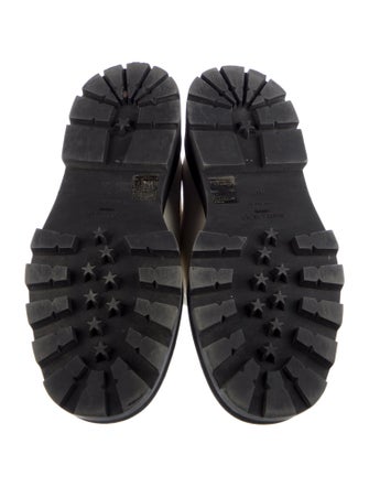 Jimmy Choo Leather Crystal Embellishments Combat Boots