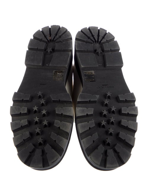 Jimmy Choo Leather Crystal Embellishments Combat Boots