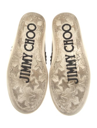 Jimmy Choo Leather Crystal Embellishments Sneakers