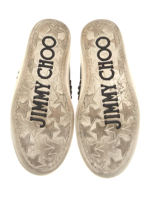Jimmy Choo Leather Crystal Embellishments Sneakers