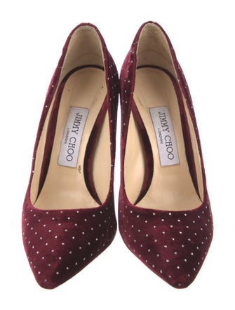 Jimmy Choo Velvet Polka Dot Print Pumps