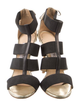 Jimmy Choo Bow Accents T-Strap Sandals