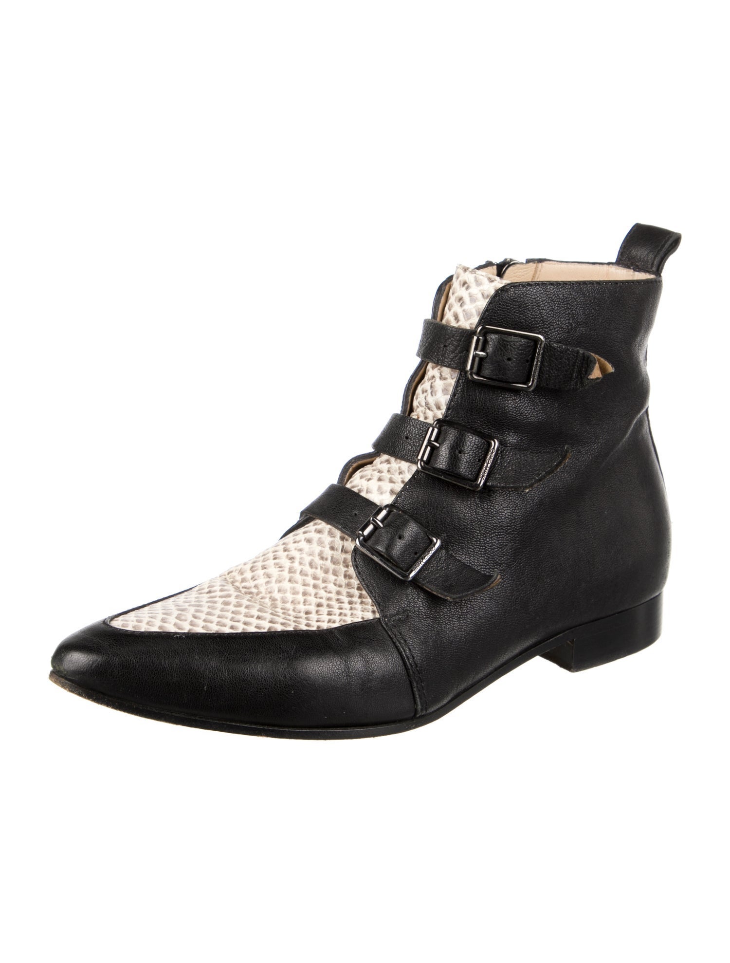 Jimmy Choo GG Embossed Leather Combat Boots