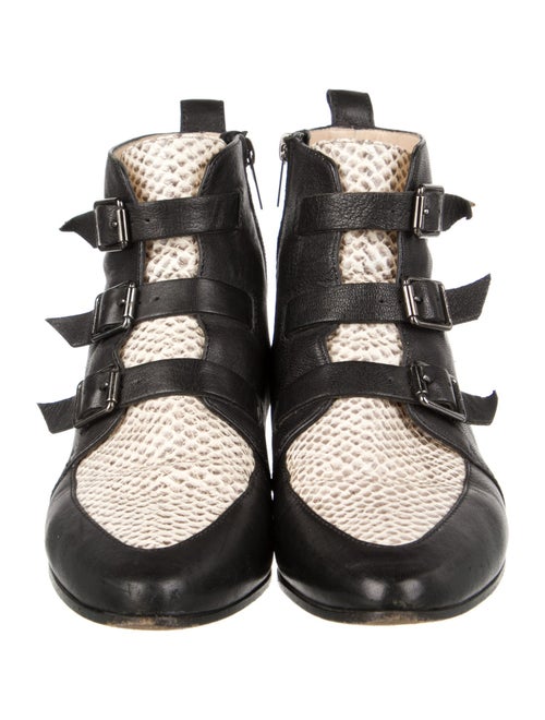 Jimmy Choo GG Embossed Leather Combat Boots
