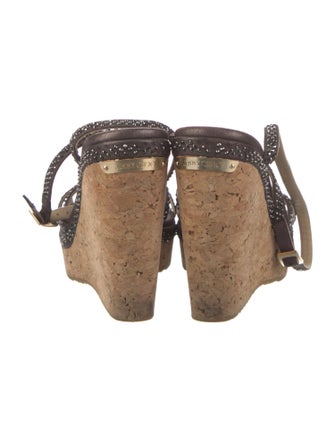 Jimmy Choo Leather Crystal Embellishments Espadrilles