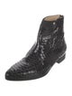 Jimmy Choo Patent Leather Animal Print Combat Boots