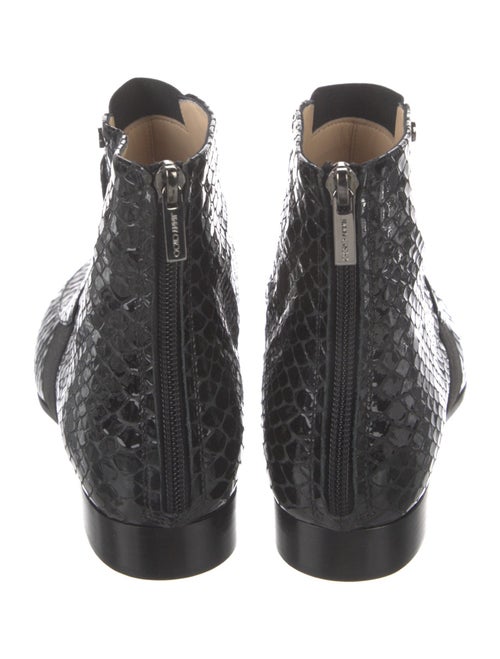 Jimmy Choo Patent Leather Animal Print Combat Boots