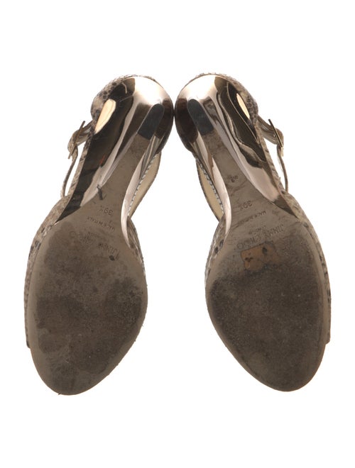 Jimmy Choo Leather Animal Print T-Strap Sandals